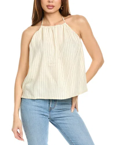 WEWOREWHAT WEWOREWHAT TIE-NECK LINEN-BLEND HALTER TOP
