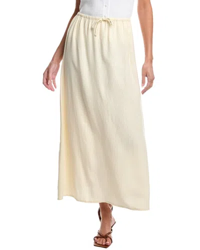 Weworewhat Tie Waist Linen-blend Midi Skirt In White