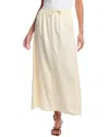Weworewhat Tie Waist Linen-blend Midi Skirt In White