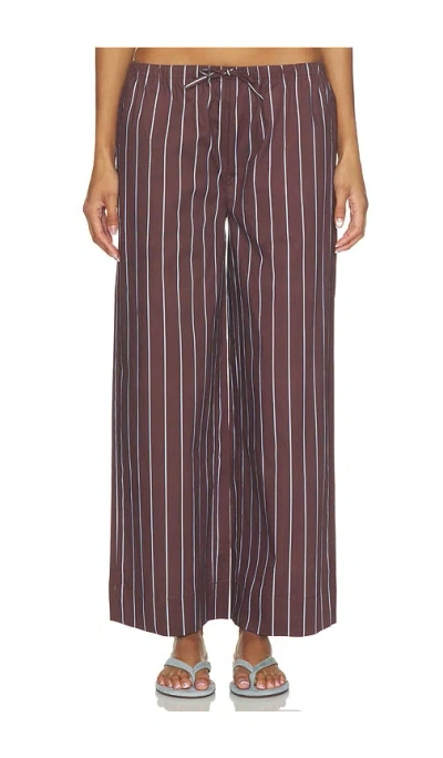 Weworewhat Tie Waist Pant In Espresso Blue