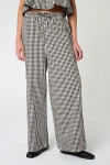 Weworewhat Check Tie Waist Wide Leg Pants In Black