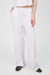 Weworewhat Straight Tie Waist Pant In White