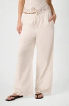 Weworewhat Tie Waist Wide Leg Pants In Neutral