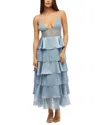 Weworewhat Tiered Lace Midi Dress