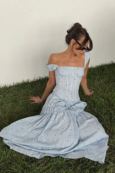 Weworewhat Tiered Maxi Skirt In Sky, Women's At Urban Outfitters In Blue