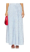 Weworewhat Tiered Midi Skirt In Blue