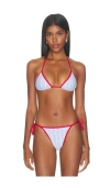Weworewhat Triangle Bikini Top In Multi