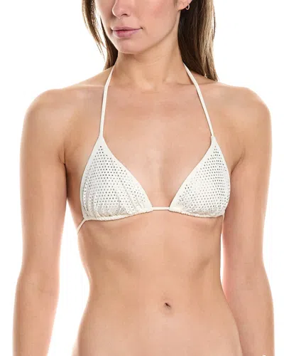 Weworewhat Rhinestone Triangle Top In White