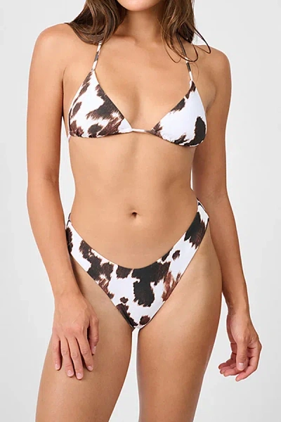 WEWOREWHAT TRIANGLE STRING BIKINI TOP IN DARK BROWN MULT, WOMEN'S AT URBAN OUTFITTERS
