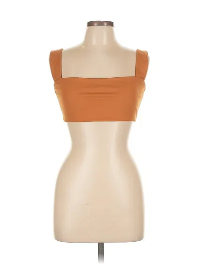 Pre-owned Weworewhat Tube Top Brown Strapless Neckline Tops