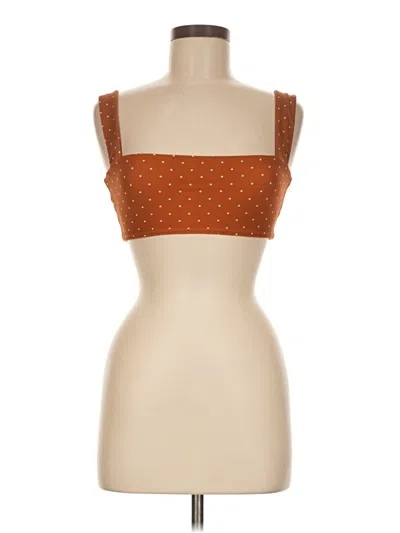 Pre-owned Weworewhat Tube Top Brown Strapless Neckline Tops