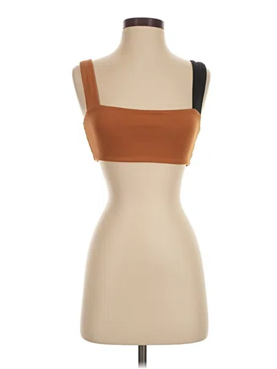 Pre-owned Weworewhat Tube Top Brown Strapless Neckline Tops