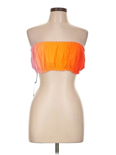 Weworewhat Tube Top Orange Strapless Neckline Tops