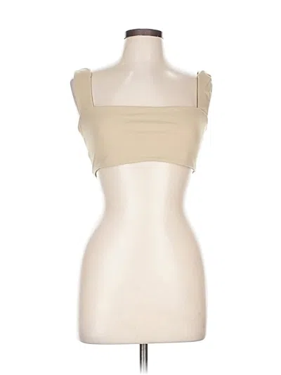Pre-owned Weworewhat Tube Top Tan Strapless Neckline Tops In Brown