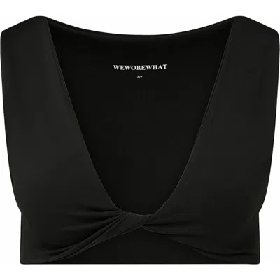 Weworewhat Twist Front Bra Top In Black