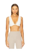 Weworewhat Twist Front Bra Top In Off White