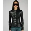 Weworewhat Vegan Leather Military Jacket In Black