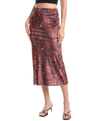 Weworewhat Velvet Midi Skirt