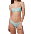 Weworewhat Vintage Bra Top In Polka Dot Floral Sea Green In Blue