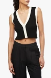 Weworewhat Sweater Vest In Black/antique White