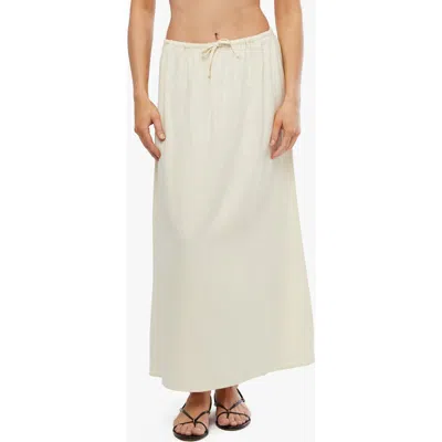 Weworewhat We Wore What Drawstring Linen Blend Maxi Skirt In Antique White