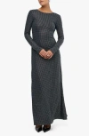 Weworewhat Embellished Open Back Long Dress In Black