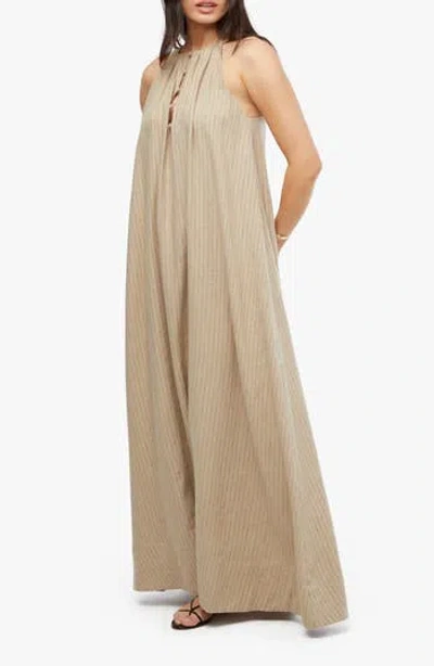 Weworewhat We Wore What Stripe Linen Blend A-line Maxi Dress In Safari Multi