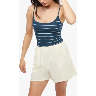 Weworewhat We Wore What Stripe Scoop Neck Cami Bodysuit In Blue