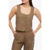Weworewhat Scoop Tailored Vest In Brown Multi