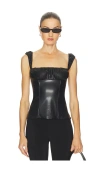 Weworewhat Wide Strap Ruched Cup Corset In Black
