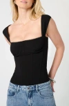 Weworewhat Wide Strap Ruched Cup Corset Top