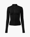 WEWOREWHAT WOMEN'S ACTIVE ZIP-UP SWEATSHIRT IN BLACK