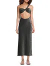 Weworewhat Ruched Asymmetrical Knit Maxi Dress