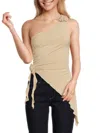 Weworewhat Aysmmetrical Rose Top In Safari