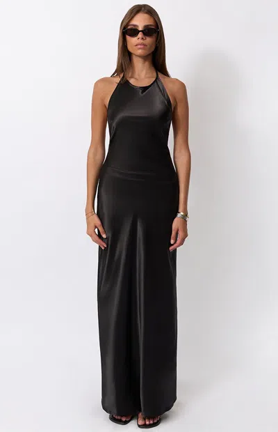 Weworewhat Women's Backless Halter Dress In Black