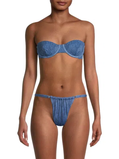 Weworewhat Women's Balconette Bikini Top In Blue
