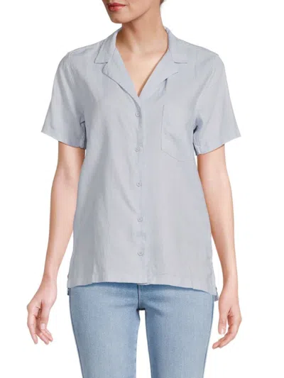 Weworewhat Women's Boxy Linen Shirt In Light Blue
