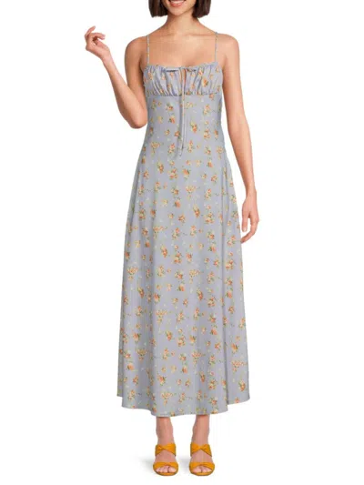 Weworewhat Women's Cami Floral Print Maxi Dress In Blue