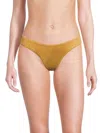 Weworewhat Women's Classic Scoop Suede Bikini Bottom