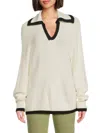 Weworewhat Collar V-neck Sweater In Neutral