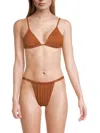 Weworewhat Women's Cooper Triangle Bikini Top In Brown