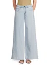 Weworewhat Women's Cotton Low-rise Flared Relaxed Fit Jeans In Super Light