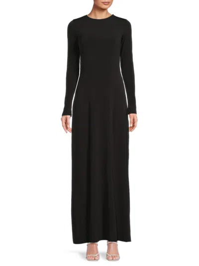 Weworewhat Women's Cut Out Long Sleeve Maxi Dress In Black