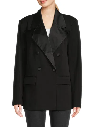 Weworewhat Women's Double Breasted Blazer In Black