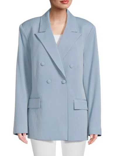 Weworewhat Women's Double Breasted Blazer In Storm