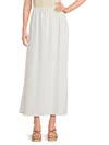 Weworewhat Women's Drawstring Linen-blend Maxi Skirt In White