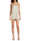 Weworewhat Strapless Rhinestone Mini Dress In Ecru In Ecru