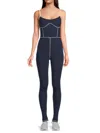 Weworewhat Women's Exposed Seam Jumpsuit In Navy