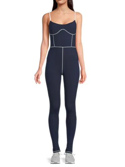 Weworewhat Women's Exposed Seam Jumpsuit In Navy