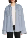 Weworewhat Women's Faded Denim Shirt In Light Mid Blue